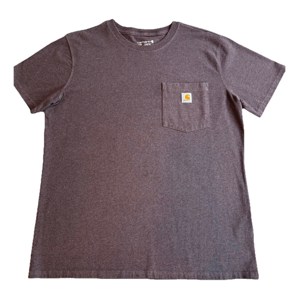 Carhartt Loose Fit Brown Mens T Shirt Sz L Utility Casual Outdoors Western Farm
